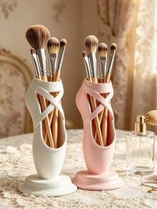 Ballet Themed Cosmetics Organizer , Multifunctional Box, Pen Holder , Storage Box,Suitable For Dance Studio Decoration Desktop Storage Makeup Brush Holder Perfect Ballet Dancer Gift And Modern Home Decor For - Multicolor - View 9