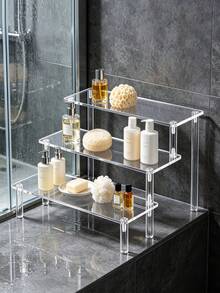 1pc Multi-Layer Acrylic Display Stand, 3-Tier Food/Dessert Display, Perfume Storage Rack, Small/Mini Display Stand For Storage And Decoration - Clear - View 3