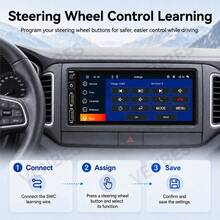 VENBES 6.86 Inch 1DIN Wired CarPlay Car Player, Bluetooth Touchscreen MP5 Head Unit, Supports FM Radio, USB/AUX, Optional Steering Wheel Control And 8-LED Backup Camera - Main Unit - View 7