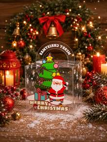 5pcs/Set Christmas Eve Santa Claus Christmas Tree Gift Box For Holiday Party Favors, New Christmas PET Gift Box For New Year's Eve And Christmas Packaging - Gift Box - View 4