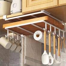 1pc Kitchen Cabinet Organizer Rack, Pot Lid & Cutting Board Holder, Cabinet Shelf Hanging Rack, Office Desk Multi-Functional Storage Rack, Kitchen Storage Organizer, Great Christmas Gift, Christmas, Halloween, Storage Hanging Rack, Suitable For Kitchen, Sideboard, Living Room, Study Office Storage - White - View 13