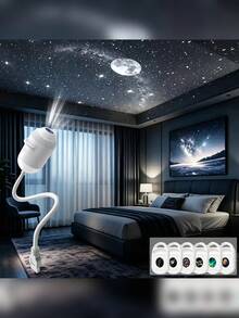 Multi-Pack USB Starry Sky Galaxy Projector Light, 360° Rotating Mini LED Car Ceiling Projector, Adjustable Brightness Touch Control, USB Powered Starry Sky Projector Light, Suitable For Car Interior, Bedroom Ceiling, Wall And Romantic Atmosphere Decoration - A - View 5