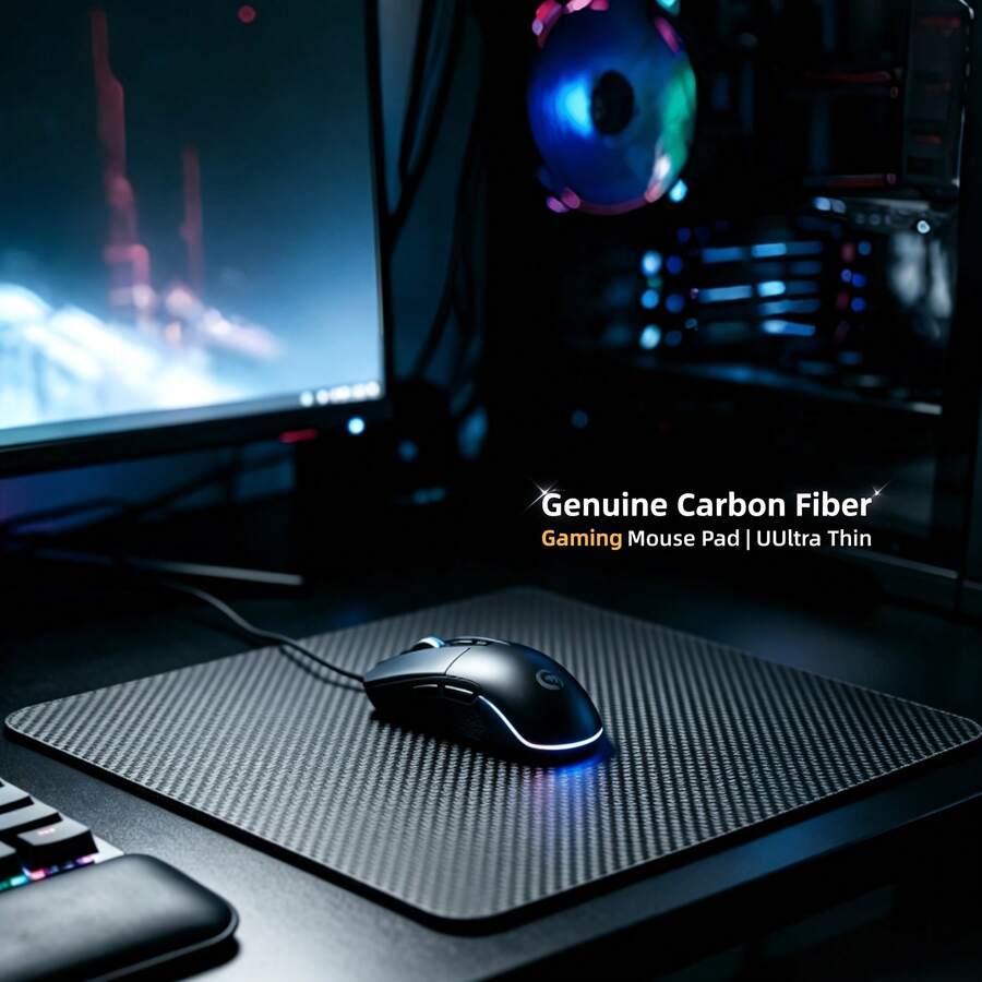 Carbon Fiber Hard Mouse Pad E-Sports Rigid Panel Smooth Fast Speed ...