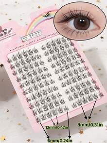 120pcs Sunflower Shaped Cartoon Style Reusable Individual False Eyelashes, Can Increase Eyelash Density, Eyelash Clusters, Individual False Eyelashes - View 2