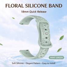 Tali Jam Tangan Silikon Berukir Bunga 18mm 20mm, Tali Jam Tangan Pengganti Kompatibel dengan Watch & Watch, Tali Pergelangan Tangan Lembut - MultiWarna - View 22