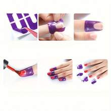 30pcs U-Shaped Nail Art Protection Film, Used For Nail Art Printing And Painting, Anti-Nail Polish Splatter Tool, Nail Art Enhancement Tool, Random Color - Multicolor - View 4