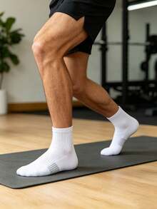 1/6/12/20 Pairs Men's Minimalist Three-Color Striped Mid-Calf Socks, All-Season Sports Casual - Multicolor - View 5
