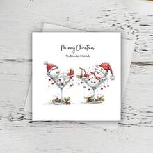 Fun Christmas Cards, Embellished Snowmen Christmas Card, For Special Friends, Best Friend Xmas Card - Multicolor - View 7