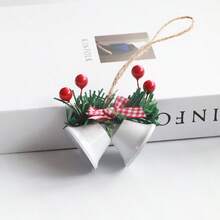 Dekorasi Liburan Natal Lonceng Ganda Liontin Pohon Natal Aksesoris Buatan Tangan DIY Ornamen Gantung Lonceng Logam - Beraneka warna - View 6