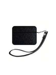 1 ốp tai nghe Bluetooth không dây hình vuông màu trơn phủ bột kim tuyến, tùy chỉnh chữ, kèm dây treo, tương thích với Apple 1, 2, 3, Pro 1, Pro 2 - Nhiều màu - Xem 24