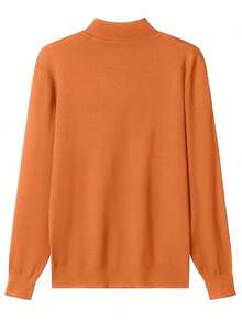GRDR Men's Minimalist Soft Pullover Sweater For Daily Wear - Orange - View 8