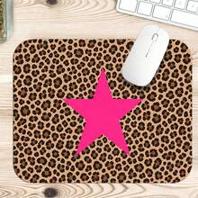 Pink Star Leopard Print Extended Mouse Pad, Bold Y2K Animal Spot Pattern Graphic Large Desk Mat With Stitched Edge, Smooth Cloth & Natural Rubber For Office Gaming Home Study Workspace, 4 Sizes Available - View 6