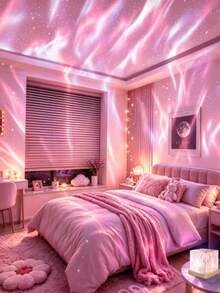 1 PC 16 Color Northern Water Ripple Projection Lamp, Remote Control & Touch Dual Control - USB Plug & Play (Battery Not Included), RGB Dynamic Light Effect, Crystal Cube Night Light, Bedroom Bedside Lamp, Dreamy Projection Light, Suitable For Bedroom, Game Room, Party - Multicolor - View 7