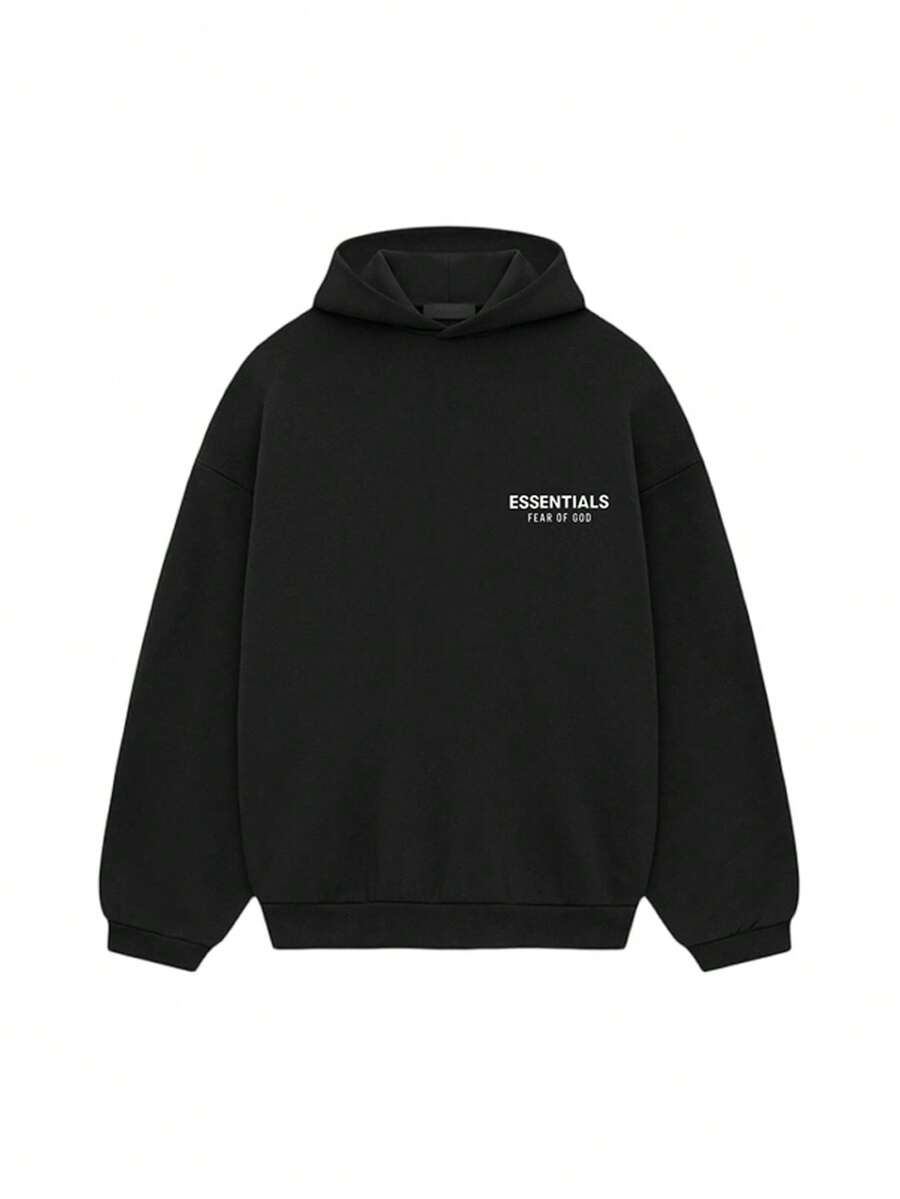 مجموعة ملابس الشارع للجنسين Fear of God ESSENTIALS FW24 - الأسود - مشاهدة 1