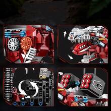 Ancient Beast Building Blocks Chinese Model Series Mechanical Tyrannosaurus Rex Ancient Mechanical Dinosaur 600pcs Desktop Ornament Display Piece Birthday Gift - Bagged - Mechanical T-rex [Hand-crank Version] 600pcs - View 5