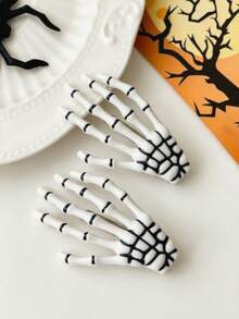 2pcs Halloween Women's Hair Clips, Fun Design Side Clips, Suitable For Party Holiday Decoration, Suitable For Top Hairstyle Styling - Multicolor - View 3