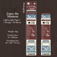 Long Tear-Off Sticky Note Pad, One Cup Of Coffee One Mood Series, Vintage Planner Material Paper, Suitable For Notebooks, Diaries, Planners, Back To School, School Season, Coffee Lovers - A - View 15
