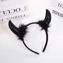 1pc Halloween Atmosphere Horn Headband - Black - View 2