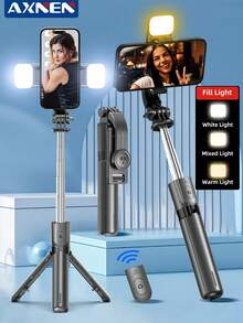 AXNEN Smartphone Selfie Stick Tripod - Extendable Travel Tripod With Stable Handle And 360° Panoramic Shooting, Wireless Remote Control And Detachable Phone Holder, Suitable For Camera/Smartphone/Android Pro MAX, Perfect For Travel, Vlog, Video And Photo - Multicolor - View 13