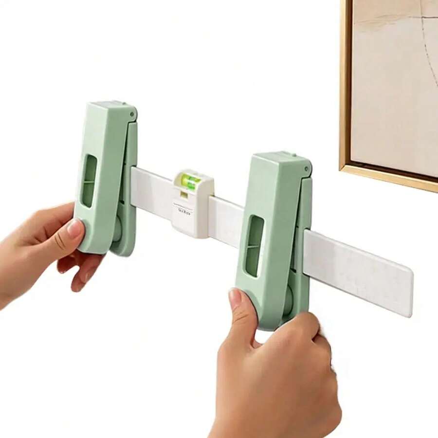 Picture Hanger Tool Precision Magnetic Nail Handheld Portable Ruler Drywall Photo Frame Hanger Kit For Mirror Clock Painting - Green - View 1