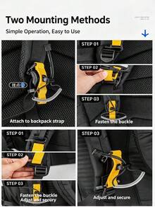 Outdoor Camping Trekking Pole Fixing Strap, Tool-Free Binding Backpack Accessory, Professional Fixed Holder For Trekking Poles - Multicolor - View 4