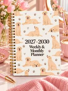2027-2030 Weekly Monthly Planner, Pink Puppy Dog Planner For Women, Labrador Retriever Spiral Agenda Notebook, 4-Year Calendar Organizer For Office, School & Home,Office Supplies Desk Accessories Christmas Gifts For Women - A5 - View 7
