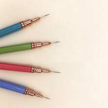 Vibrant Color Handle Nail Striper Brushes, Rose Gold Ferrule Detail Drawing Tools For Manicure Salon Creation - Multicolor - View 3