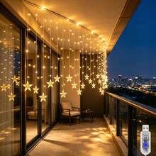 1PC 96LED Home Starry Sky Decoration Light String, USB Power Supply, Suitable For Indoor Wall, Window, Corridor, Outdoor Courtyard Decoration, Birthdays, Parties, Festivals, Weddings, Bedroom Decoration, Room Decoration, Starry Sky Fairy Light String - Star - View 1