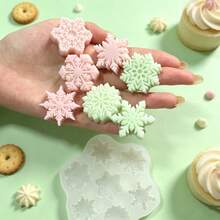 1pc 7-Cavity Snowflake Shaped Silicone Mold For Aromatherapy Candles, Home Decor/Gift Plaster Mold, Handmade Epoxy Resin Casting Mold, Art Decorative Clay Plaster Mold/Non-Stick Easy Release/Heat Resistant - A-White - View 6