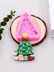 1pc Pink Liquid Silicone Material Silicone Mold Christmas Tree Resin Accessories Silicone Mold For Making Plaster Aromatherapy Christmas Decoration Stickers Fridge Magnets And Other Handmade Art Crafts - Christmas Tree - View 6