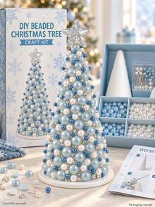 DIY Christmas Tree Beaded Decoration Set, 3D Crystal Bead Mini Desktop Christmas Tree Handmade Kit, Handmade Shiny Holiday Desktop Decor, 2027 DIY Decoration Set, Suitable For Desktop Christmas Home Decor And Gifts - Multicolor - View 12