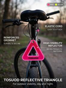 TOSUOD Bicycle Rear Reflective Triangle Plate, Cycling Saddle Reflective Plate, Night Reflective Cycling Hanging, Suitable For All Bicycles - Multicolor - View 8