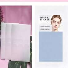 Ansiktsplåster + 4 elastiska rep, transparent osynligt stödbandage, ansiktstejp, käklinje-lyft - Genomskinlig - Visa 8
