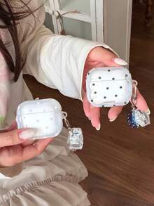 極簡黑白波點磨砂 Pods 5 保護殼,相容 Apple Pro 3 耳機、第 2 代無線藍牙、第 3 代、第 2 代、Pod Pro 第 4 代、第 5 代保護殼 - 黑色 - 查看 7