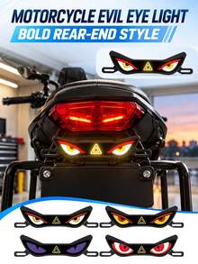 1 Set Demon Eye Dynamic LED Decorative Light, 12V Universal Motorcycle Electric Scooter License Plate Shaped Decorative Light, Vehicle Rear Auxiliary Atmosphere Light Accessory, Battery Not Included - Basic Edition - View 2
