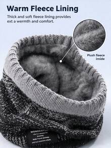 1pc Thick Fleece Lined Knitted Neck Warmer, Autumn/Winter Universal Pullover Scarf, Windproof Neck Guard Warm Face Mask, Cycling Neck Protector Windshield - Multicolor - View 4