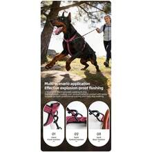 No Pull Dog Harness Large Breed Ergonomic H-Shape Reflective Pet Vest With Leather Handle Soft Milk Silk Cushioning Adjustable Chest Strap For Labrador German Shepherd Medium Large Breeds - Multicolor - View 11