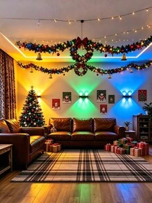 2 Pcs Magnetic LED Motion Sensor Lights, USB Rechargeable, Wall Lamp, Auto On/Off Soft Light, RGB Gradient Atmosphere Light, Dimmable Indoor Light, Suitable For Bedroom, Hallway, Stairs, Closet, Christmas, Halloween, Holiday Party Decoration Atmosphere Light - Night Light - View 2