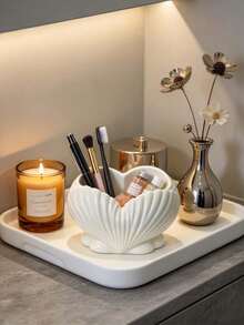1 hộp đựng hình vỏ sò trái tim với đế rãnh, hộp đa năng đựng mỹ phẩm, cọ trang điểm và đồ dùng nhà tắm, phù hợp cho tủ đầu giường, bàn trang điểm, trang trí nhà cửa, quà tặng đẹp cho bạn bè - Nhiều màu - Xem 3
