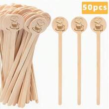 Wooden Disposable Coffee Stirrer Sticks, Large Round Head Cocktail Stirrers, Milk Tea Beverage Stirring Sticks - Multicolor - View 16