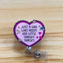 Retractable D-Shaped Badge Reel With Funny Quote Design, Nurse Hospital ID Badge Clip Office Lanyard, 1pc - A - View 4