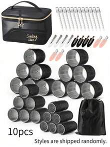 50pcs Self-Adhesive Hair Roller Clips Set, Includes Self-Fixing Hair Rollers And Alligator Hair Clips, Professional Hair Salon Curlers, Suitable For Home DIY Styling - Multicolor - View 13