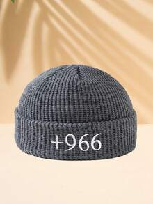 MAKEFGE 1件中性款多色+996數字圖案刺繡黑白配色均碼薄款針織冷帽，裝飾性戶外休閒時尚配件，適合日常穿著，秋冬款 - B - 查看 25