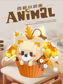 1pc Cute Animal Series Mini Building Blocks Set, Mini DIY Assembly Building Block Model, With Surprise Gift Box Shaped Storage Box, Desktop Decoration, Educational Puzzle Toy, Suitable For Children And Building Block Collectors As Holiday Birthday Gift - Multicolor - View 5