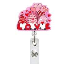 1pc Valentine's Day Acrylic Heart Bow Retractable Badge Reel, Suitable For Nurses, Doctors, Teachers, Volunteers, Office Workers, Christmas, Valentine's Day - A - View 15