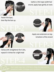DNE HAIR 20Pcs Tape In Hair Extensions 100% Human Hair 6# Light Brown 12-22 Inch Silky Straight Seamless Invisible Top Quality Thick Ends Healthy Remy Hair Extensions For Thin Hair And Salon Use And For All Women/Girls Daily Use - S6 - View 6