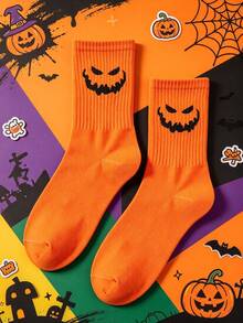 1/5 Pasang Kaos Kaki Kru Dua Sisi Bermotif Goblin, Cocok untuk Halloween, Unisex, dan Menyenangkan - MultiWarna - View 9