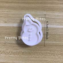 3D Christmas Cookie Cutters Biscuit Mold Smiling Snowman Tree Cookie Mould Stamp Xmas New Year Party Decor Baking Tools - White - View 7
