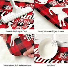 2pcs Christmas Pattern Kitchen Mat, Absorbent Non-Slip Floor Mat, Soft Comfortable Standing Mat, Durable, Stain-Resistant, Washable, Suitable For Bathroom Door, Kitchen, Dining Room, Living Room And Outdoor, Home Decor - Multicolor - View 8