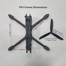 Mark4 7 Inch Carbon Fiber 6mm Arm FPV Drone Frame Kit Set Bundle With 2 Pairs Propellers & 3D Printed Antenna Mount For Racing Freestyle - View 2